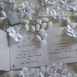 partecipazioni matrimonio carta perlata Cupido