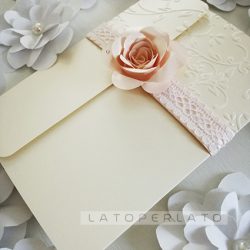 partecipazioni matrimonio carta perlata Penelope