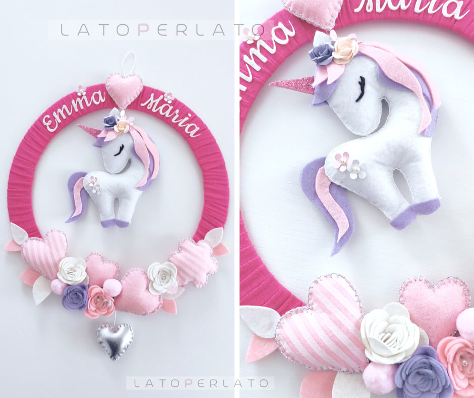 fiocco nascita personalizzato unicorno