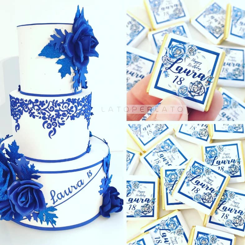 torta finta e cioccolatini personalizzati